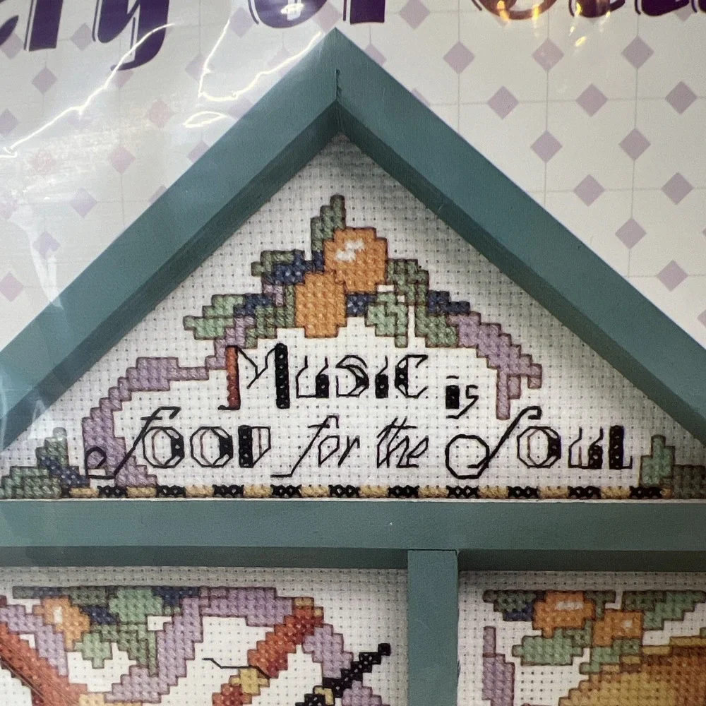 Vtg Bucilla Gallery Of Stitches Music Cross-Stitch Hutch Kit 1994 #33453